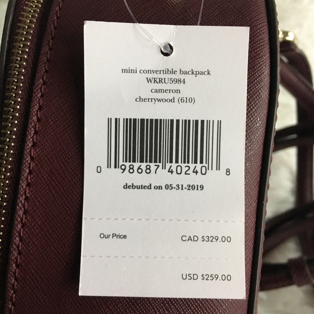 NWT Kate Spade Mini Convertible Backpack Cameron - Picture 4 of 4